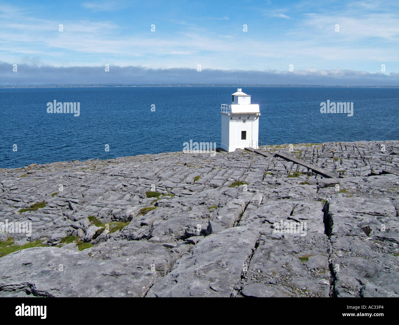 Phare de Point noir, le Burren, comté de Clare, Irlande Banque D'Images