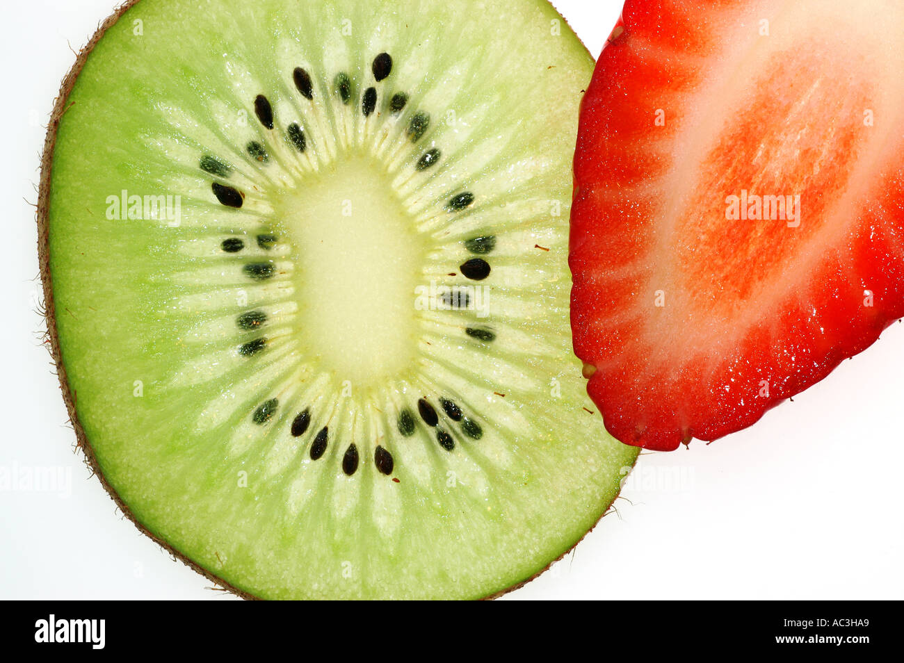 Tranche de kiwi et de fraise Banque D'Images