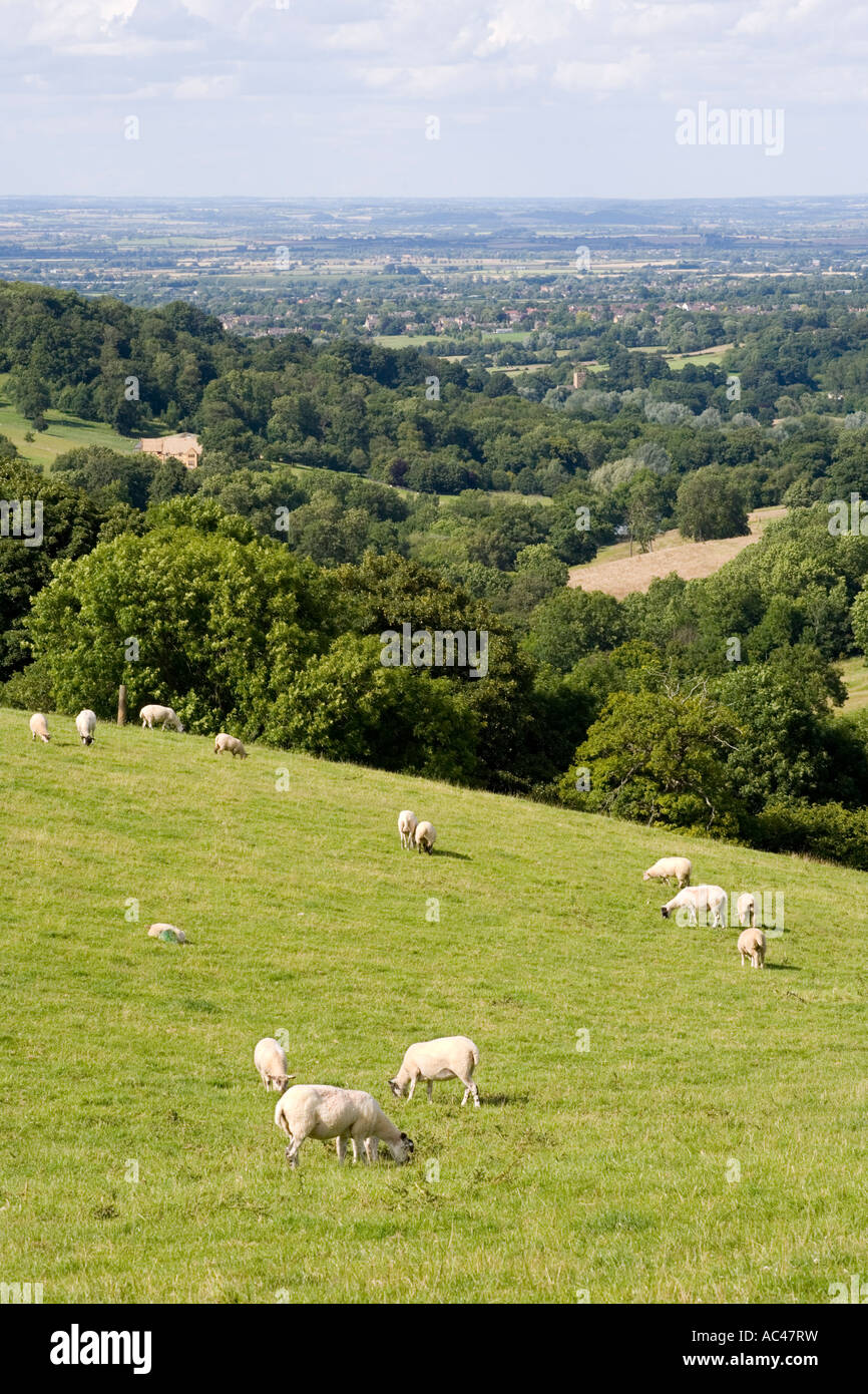 Cotswold roulant à paysage nord à Broadway, de Snowshill, Gloucestershire Banque D'Images