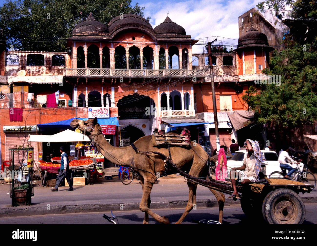Inde Rajasthan Jaipur Asie bazar commerçant du marché marché des boutiques, bazar, bazar, marché, la circulation, la boisson boutique La boutique Banque D'Images