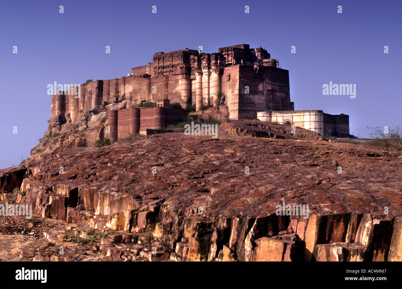 Inde Rajasthan Jodhpur Ville Asie Château Fort Rouge 1459 Mehrangarh Maharaja Rao Jodha Banque D'Images