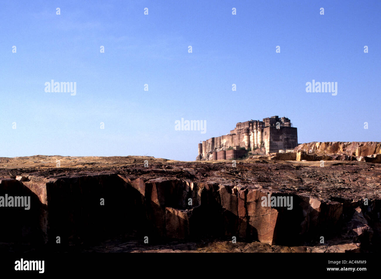 Inde Rajasthan Jodhpur Ville Asie Château Fort Rouge 1459 Mehrangarh Maharaja Rao Jodha Banque D'Images