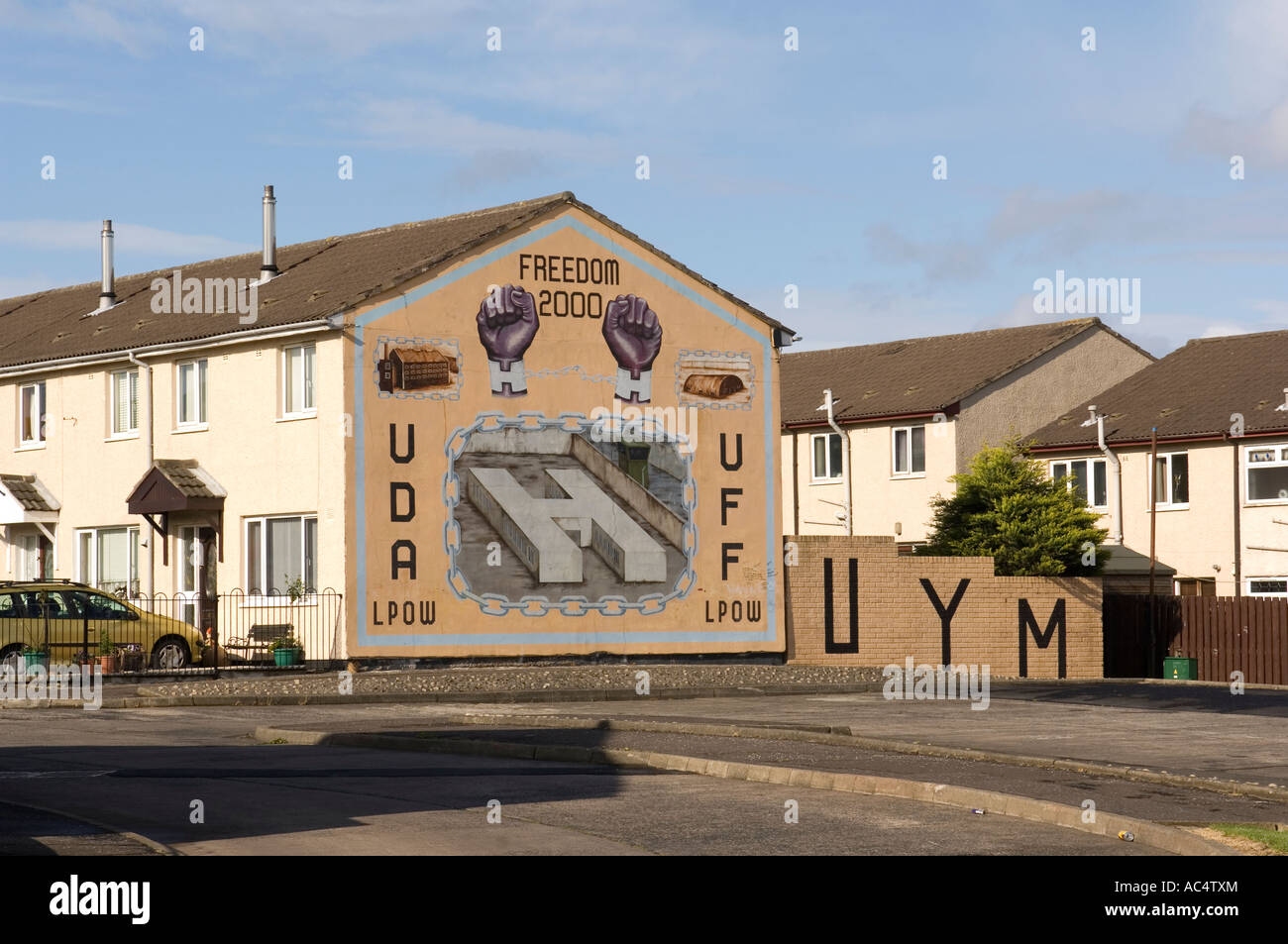 Shankill Road murales sectaires loyaliste Belfast Banque D'Images