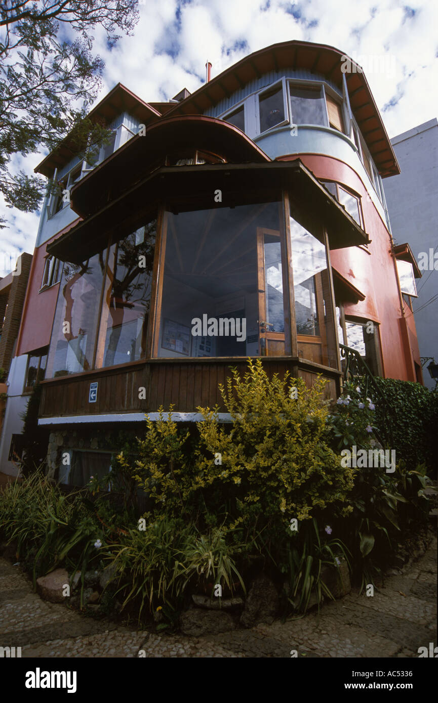 L'extérieur de l'artistique LA SEBASTIANA VALPARAISO CHILI maison de Pablo Neruda Banque D'Images