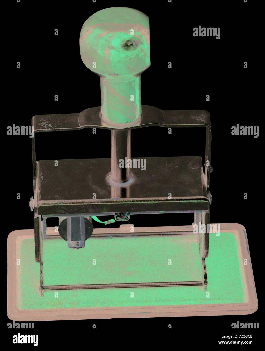 Encre d'affaires sur les surfaces en caoutchouc jpg tampons sur tampon encreur jpg stamp travail travailler Banque D'Images