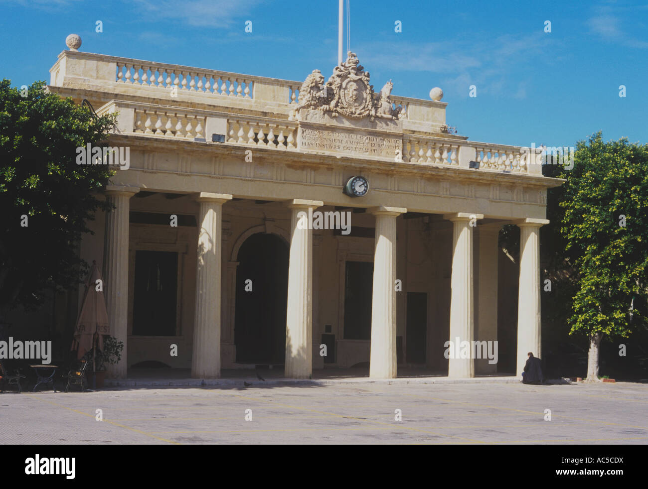 Maison de gardien, le palais présidentiel, de la Place du Palais, La Valette, Malte Banque D'Images