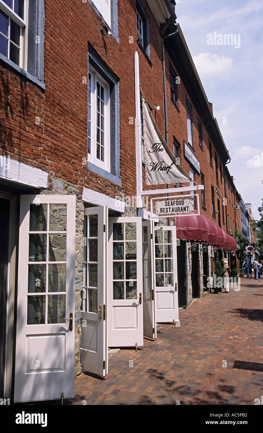 Virginie Alexandria Old Town restaurant Le quai sur la rue King Banque D'Images