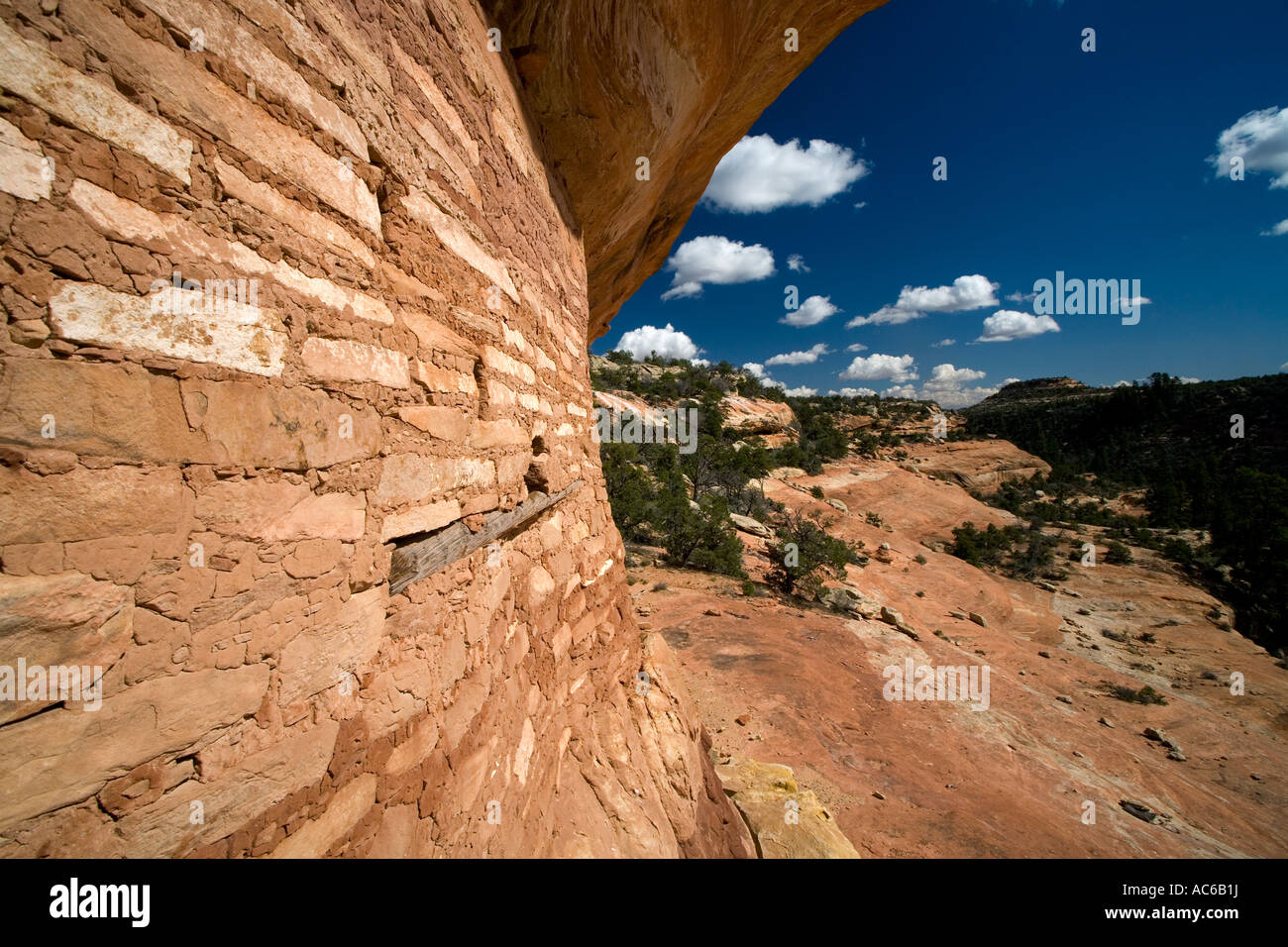 Des ruines indiennes dans la région de North Fork de Mule Canyon Cedar Mesa dans l'Utah, United States Banque D'Images