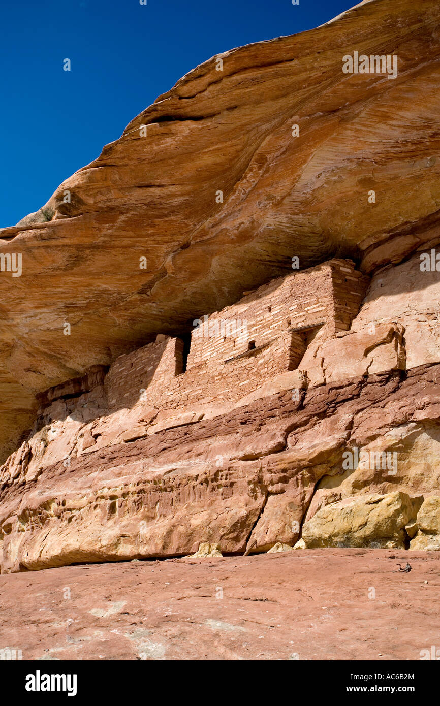 Des ruines indiennes dans la région de North Fork de Mule Canyon Cedar Mesa dans l'Utah, United States Banque D'Images