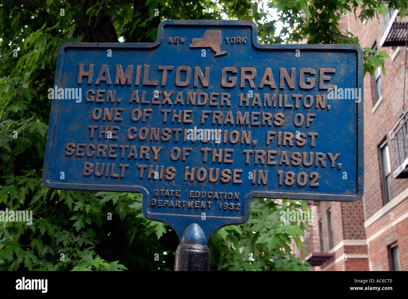 Hamilton Grange National Memorial sur Convent Avenue à Harlem Banque D'Images