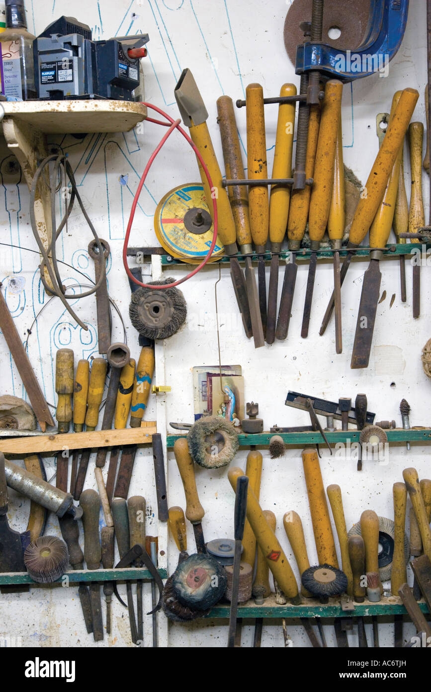 La restauration de meubles en détail de Gibraltar de l'atelier Musée Sanquinetti, rue Main Banque D'Images