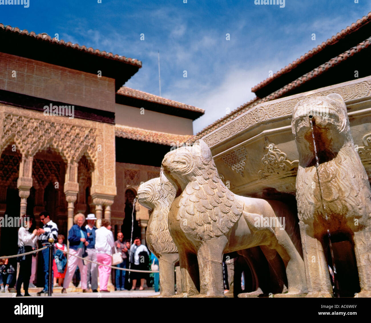 Province de Grenade Grenade Espagne Patio des Lions dans la Alhambra Banque D'Images
