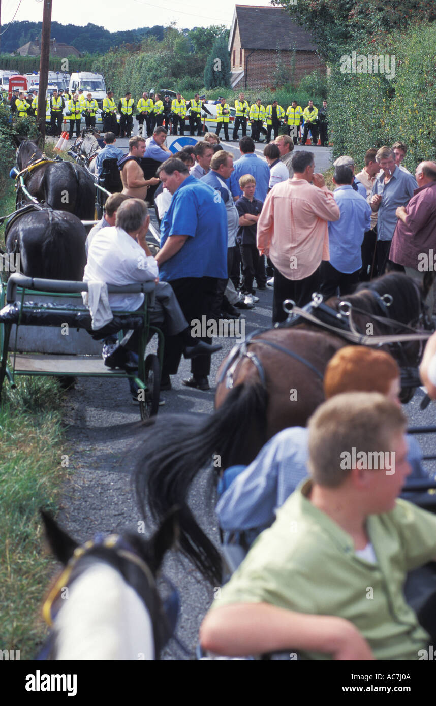 Les Tsiganes à la foire du cheval dans le Kent Horsmonden Banque D'Images