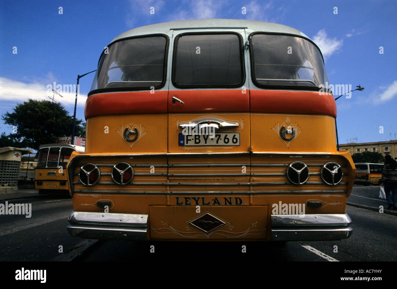 British Leyland construit en bus public, La Valette, Malte. Banque D'Images