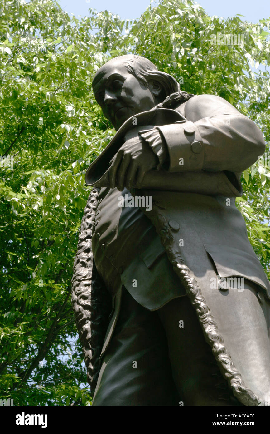 Benjamin Franklin la statue du premier Public School Banque D'Images
