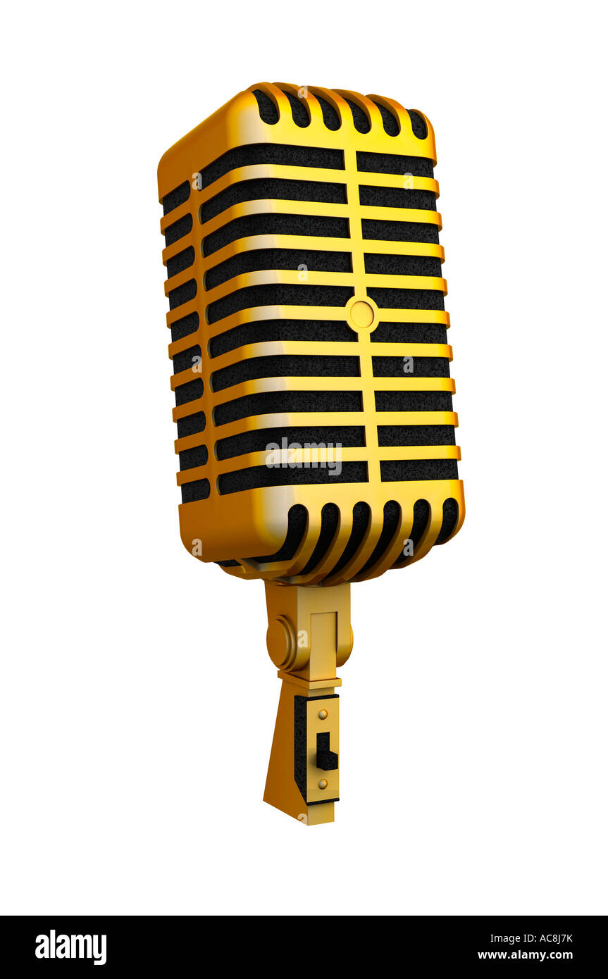 Golden Vintage mic Banque D'Images