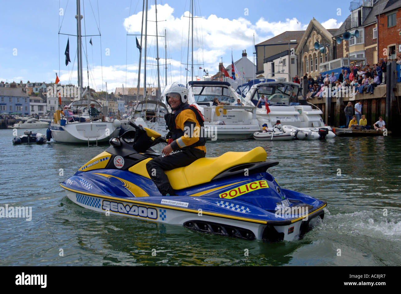 En jetski Police Port de Weymouth, dans le Dorset UK Grande-Bretagne Banque D'Images