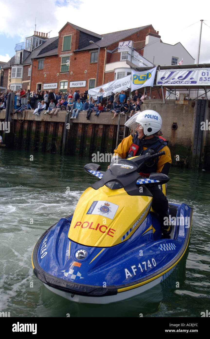 En jetski police port de Weymouth, dans le Dorset UK Grande-Bretagne Banque D'Images