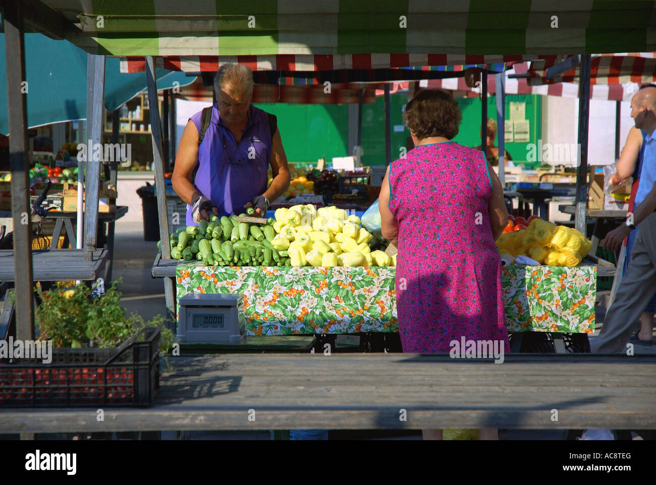 Koper Slovénie Primorska street market Istra Capodistria Capo d'Istria Istra Istrie slovène à l'est l'Europe de l'Est Banque D'Images