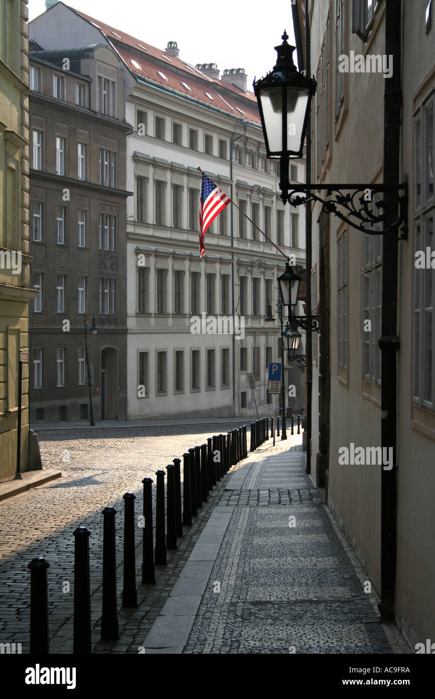 L'ambassade américaine à Prague Banque D'Images