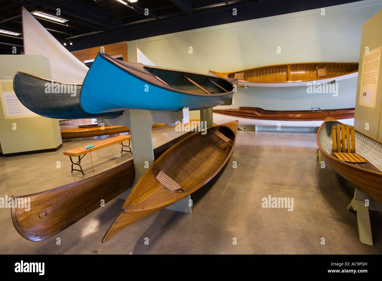 Le Musée du Bateau anciens canots Clayton New York Région des Mille-Îles Jefferson Comté Banque D'Images