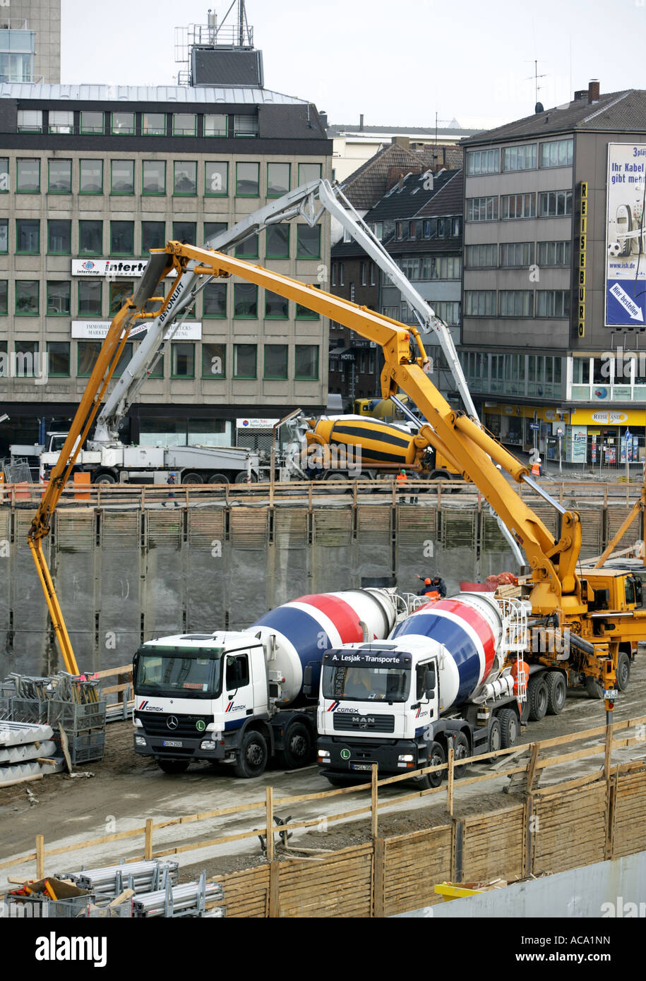 Site de construction, Essen, Rhénanie du Nord-Westphalie, Allemagne Banque D'Images