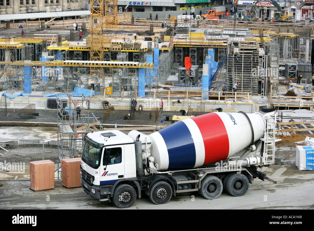 Site de construction, Essen, Rhénanie du Nord-Westphalie, Allemagne Banque D'Images