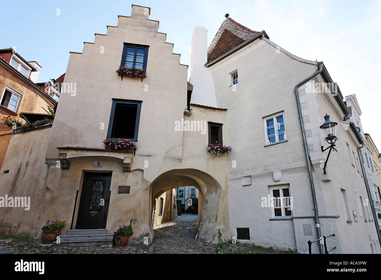 Saengerhof, chanteurs médiévale cour, Krems, Wachau, Basse Autriche, Autriche Banque D'Images