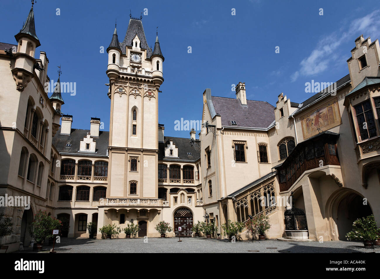 Château de Grafenegg, près de Grafenegg Krems, Basse Autriche, Autriche Banque D'Images