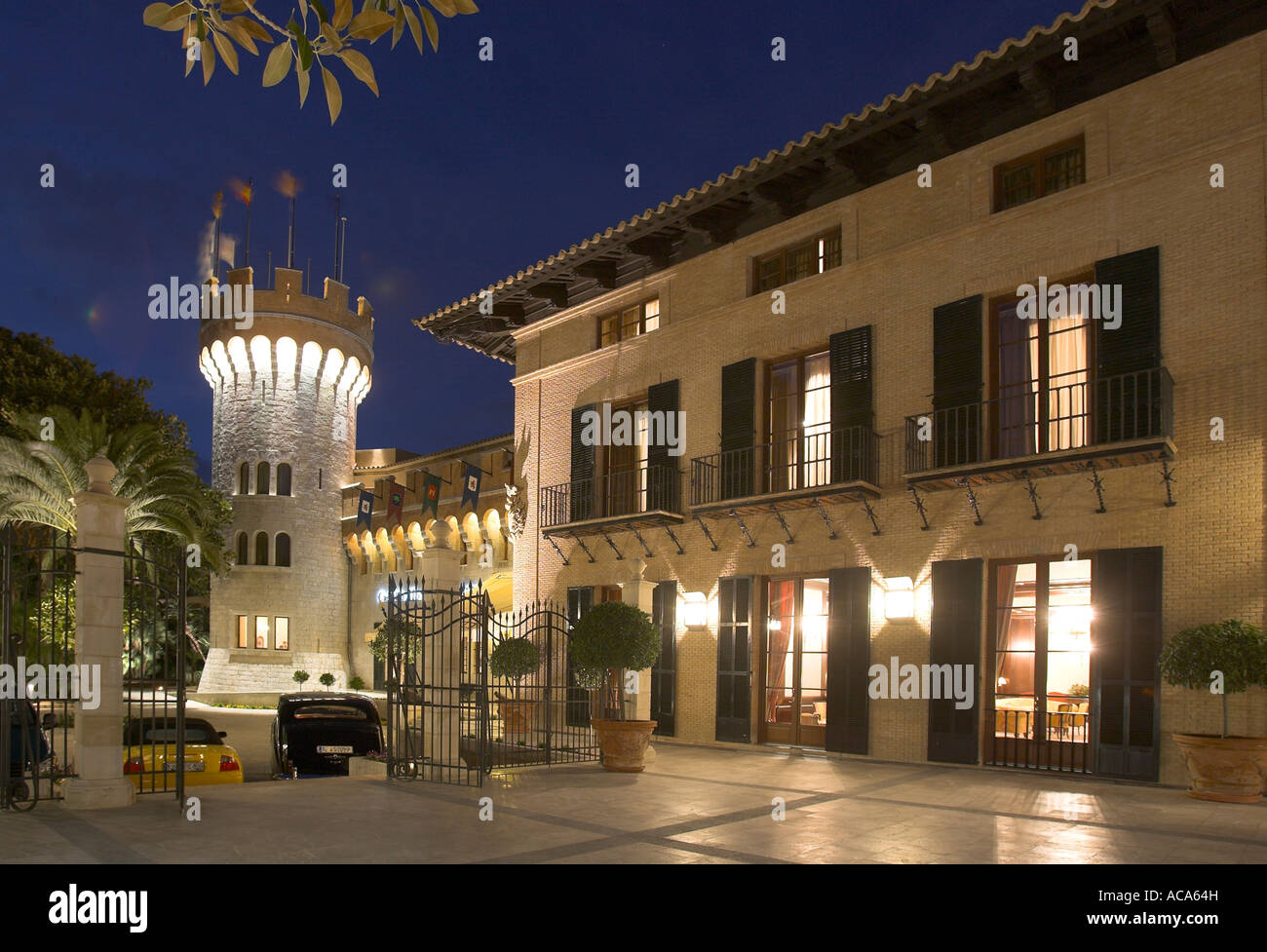 Hôtel de luxe cinq étoiles à Majorque. Castillo Hotel Son Vida dans la lumière du soir, Palma de Majorque, Espagne, Europe Banque D'Images