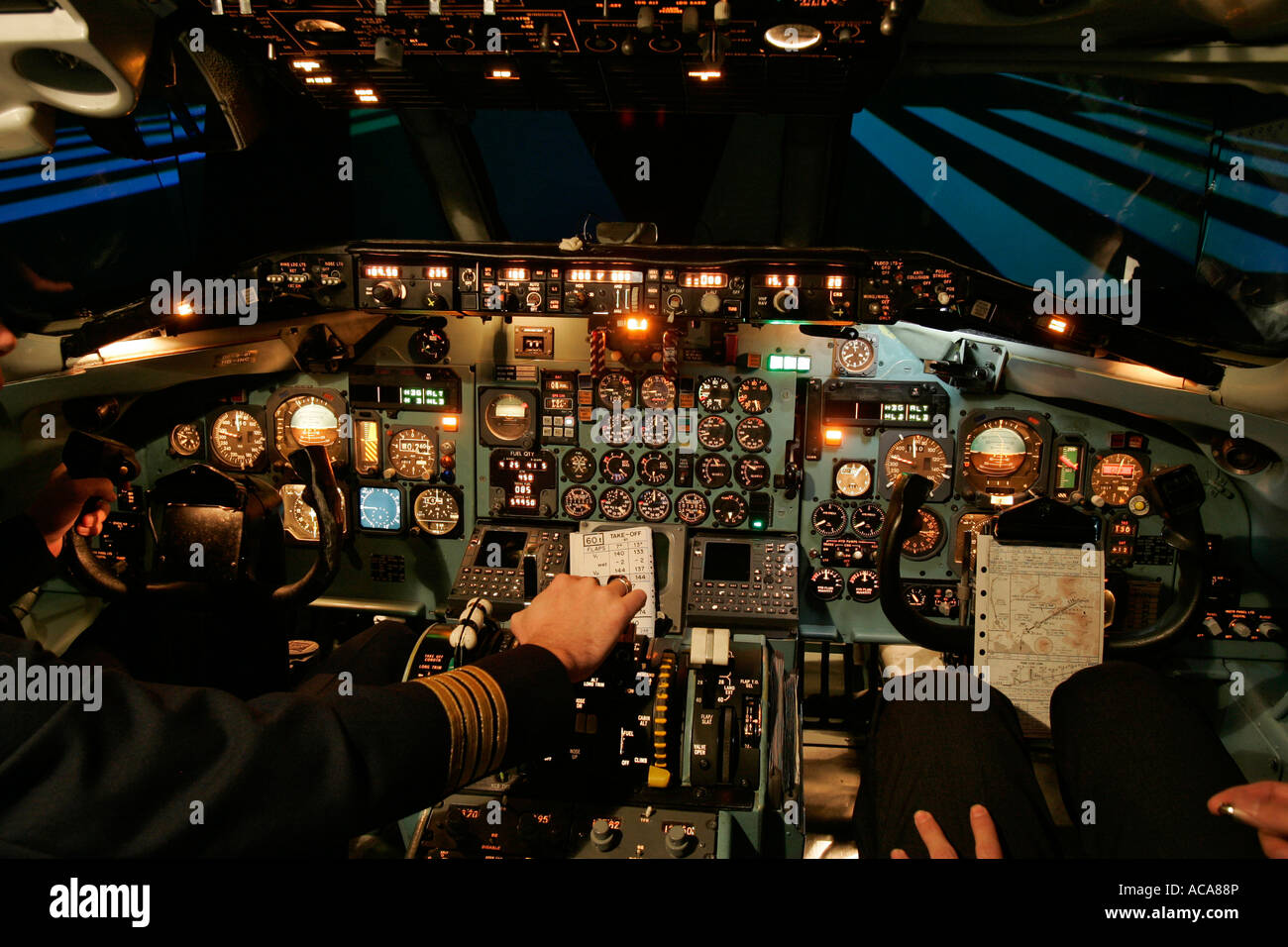 Simulateur de vol d'un McDonnell Douglas MD 80, Sim Zone, Hattersheim, Hesse, Germany Banque D'Images