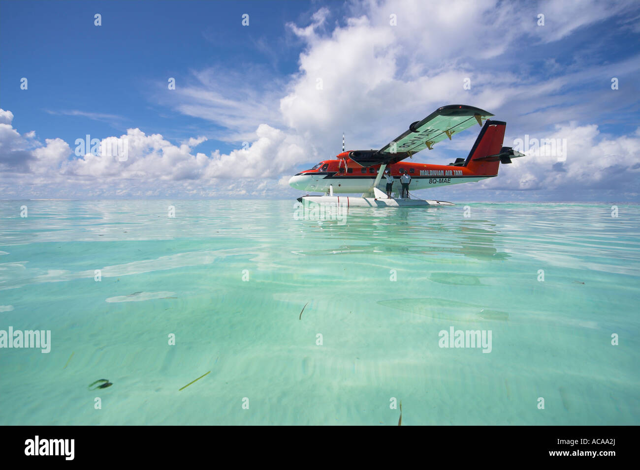 De Havilland DHC-6 Twin Otter plan d'eau, les Maldives Banque D'Images