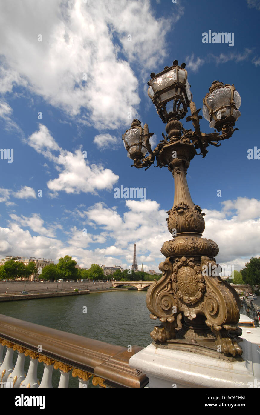 PARIS Le Pont Alexandre III sur la Seine Banque D'Images