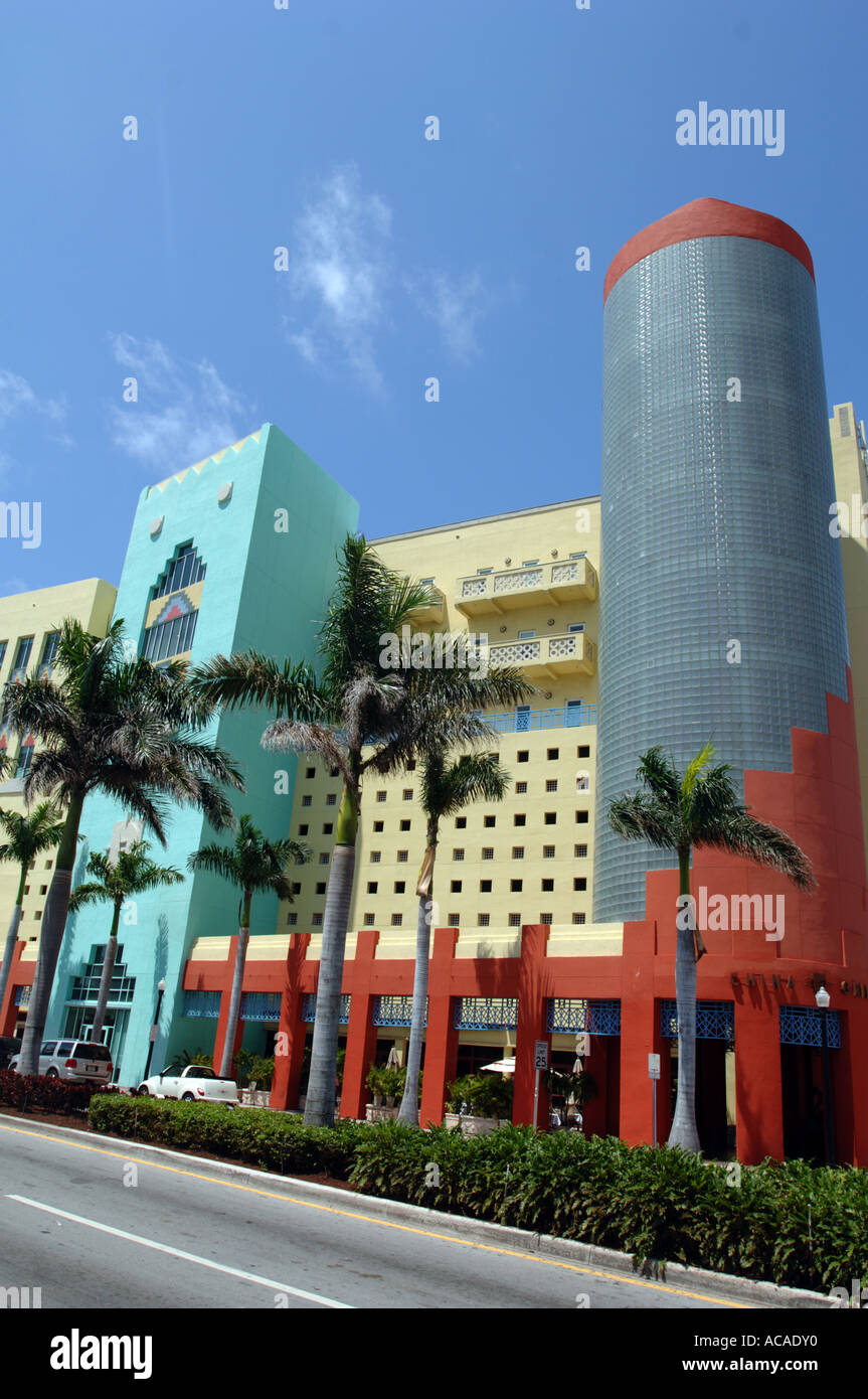 Le développement moderne de South Beach area secteur Art déco à South Beach Miami Florida USA Banque D'Images