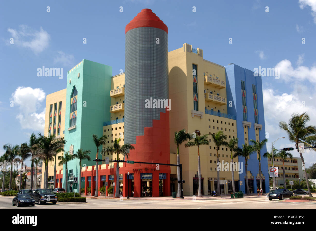 Le développement moderne de South Beach area secteur Art déco à South Beach Miami Florida USA Banque D'Images