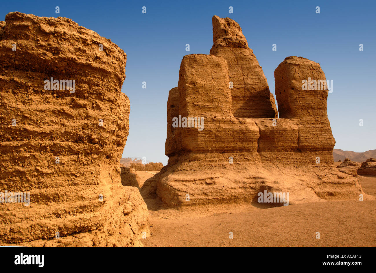 Jiaohe ville détruite en Turpan Xinjiang Chine Banque D'Images