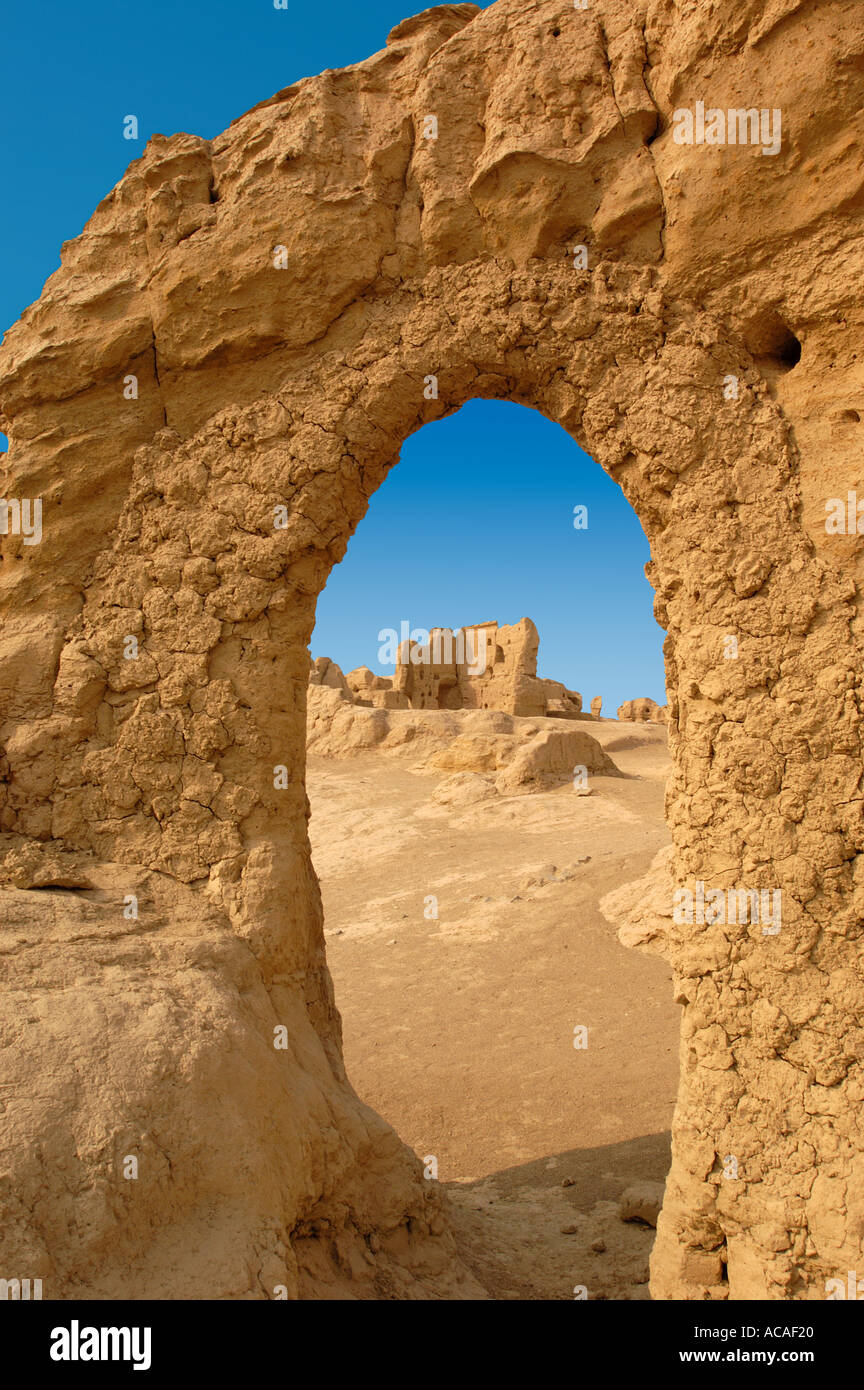 Jiaohe ville détruite en Turpan Xinjiang Chine Banque D'Images