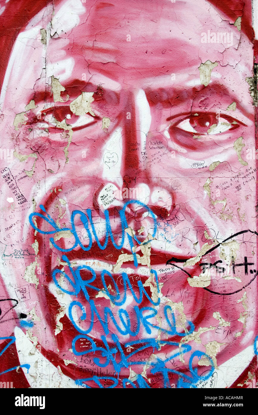 Les graffitis, mur de Berlin Banque D'Images