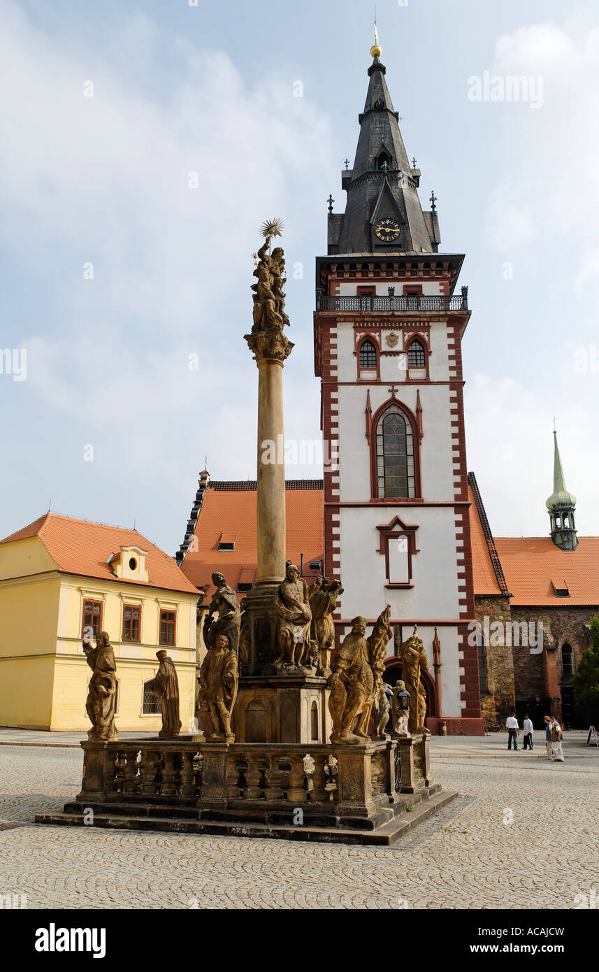 Église de Sainte Katherine, vieille ville historique de Chomutov, Komotau, le nord de la Bohême, République Tchèque Banque D'Images