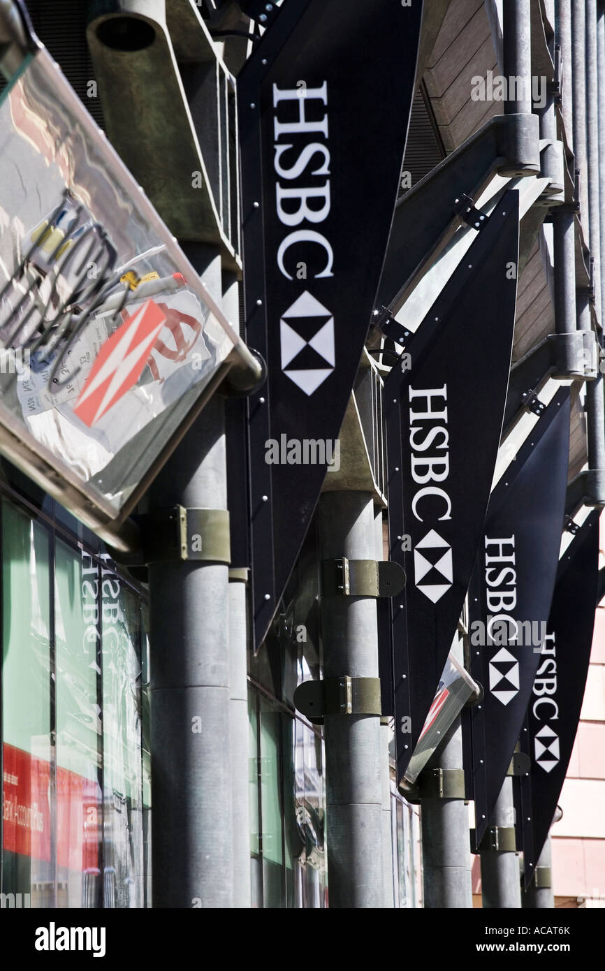 Direction générale de la banque HSBC dans City of London. Branche la plus importante au Royaume-Uni Banque D'Images