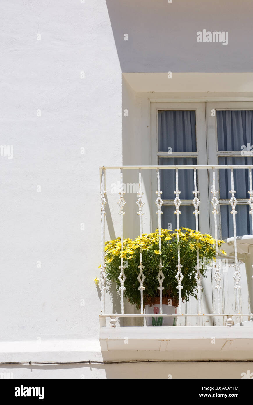 Maisons peintes de couleurs vives à Villajoyosa Costa Blanca Espagne Banque D'Images