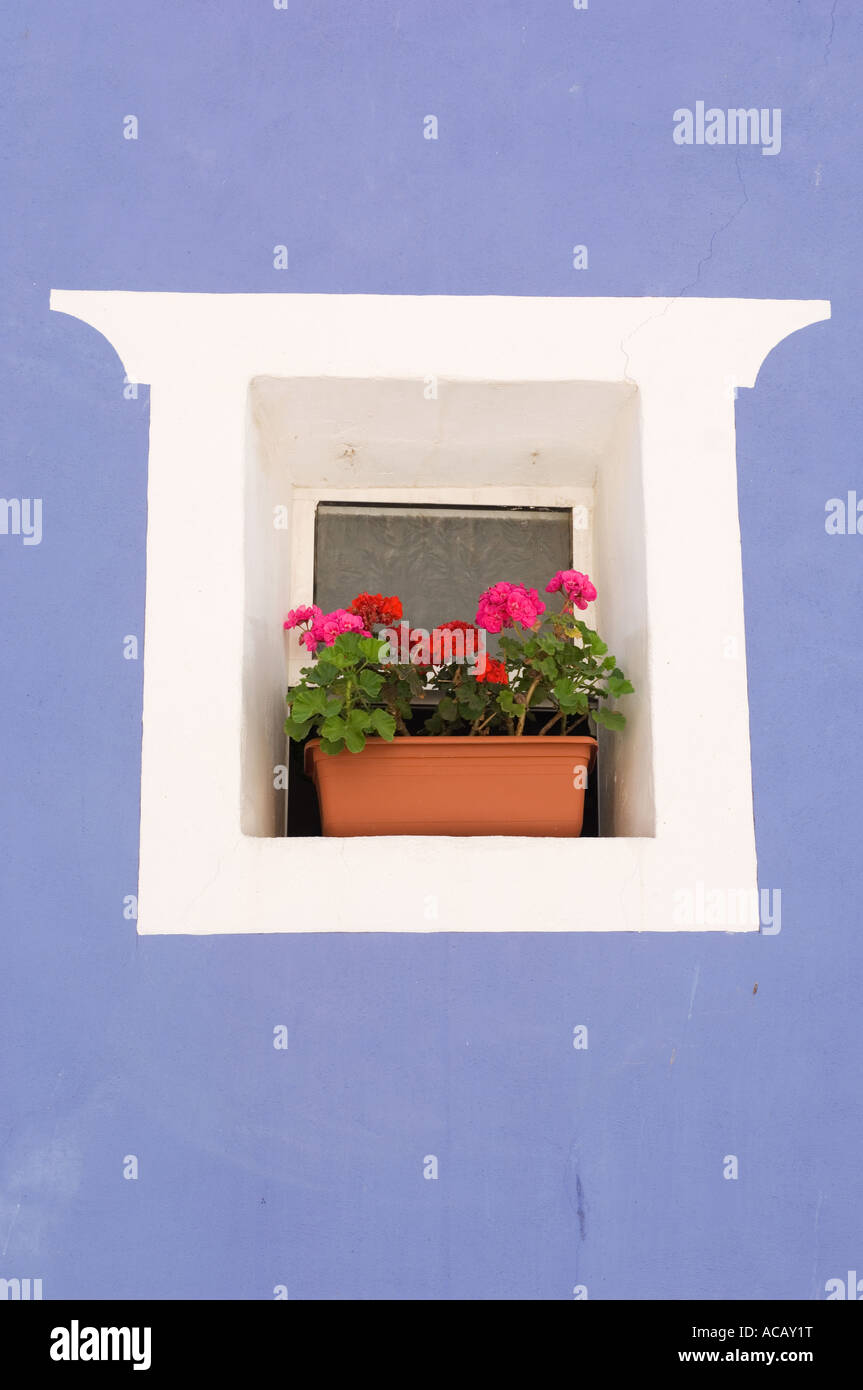 Maisons peintes de couleurs vives à Villajoyosa Costa Blanca Espagne Banque D'Images