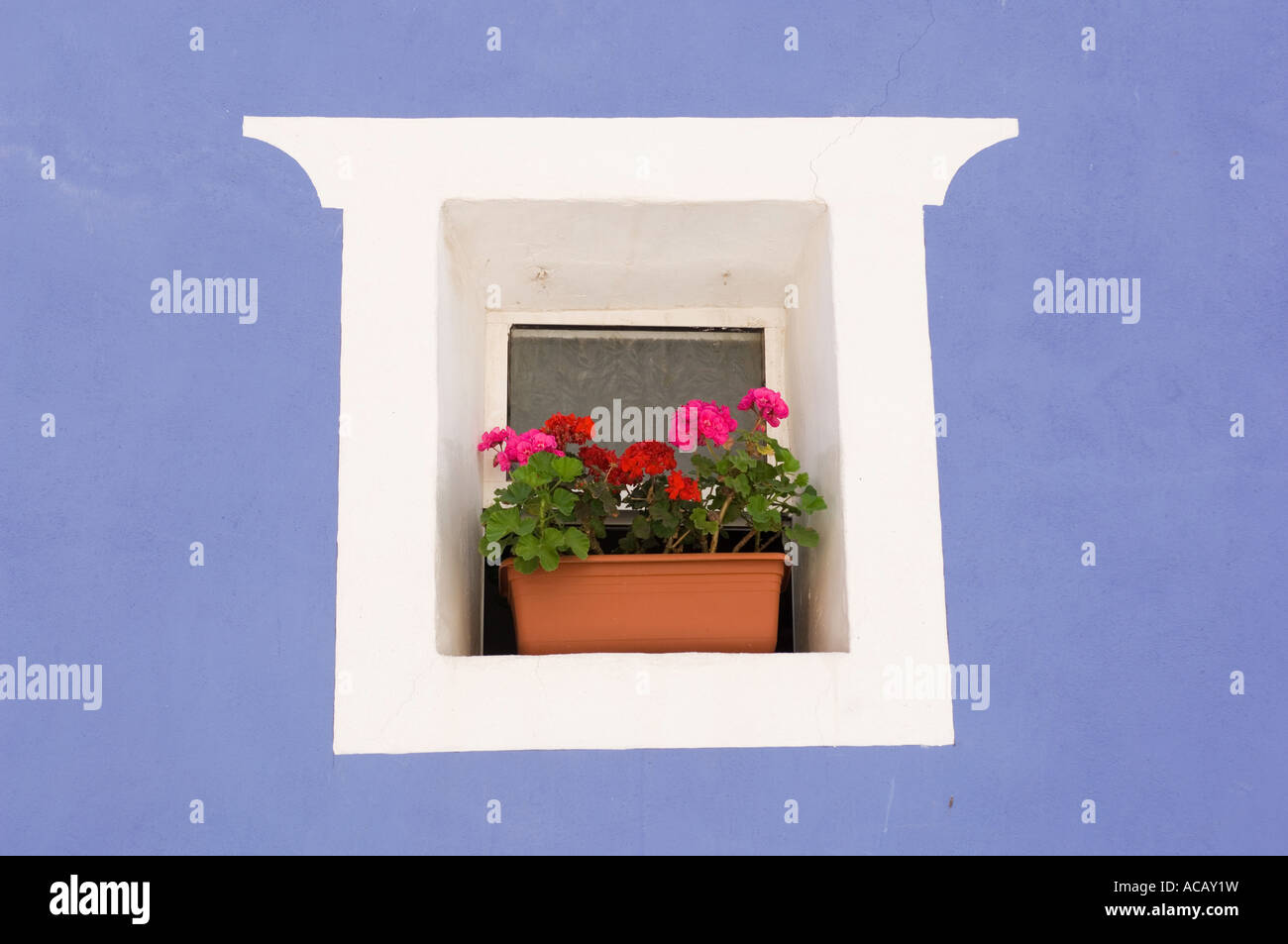 Maisons peintes de couleurs vives à Villajoyosa Costa Blanca Espagne Banque D'Images