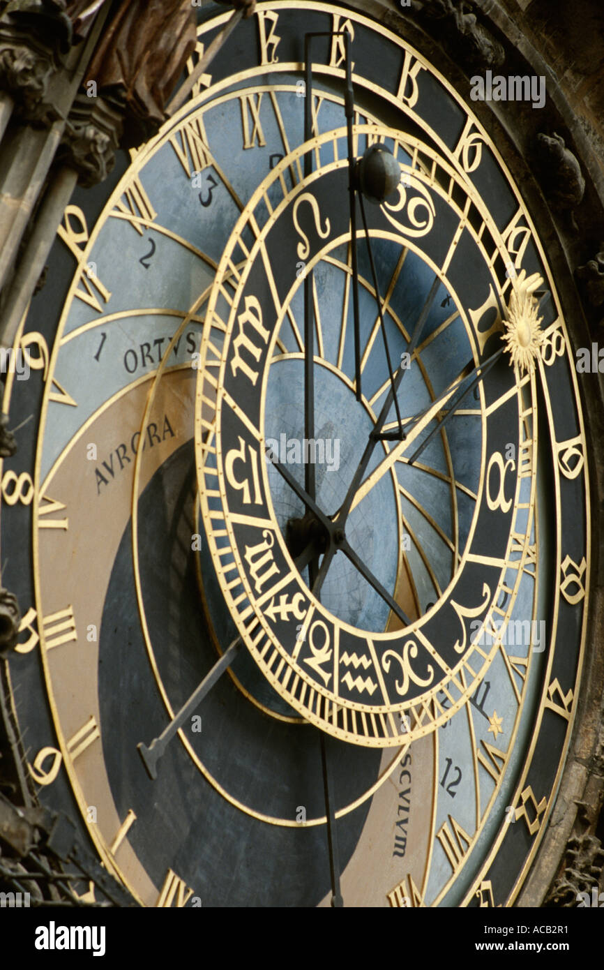 République Tchèque Prague horloge astronomique sur la place de la Vieille Ville Banque D'Images