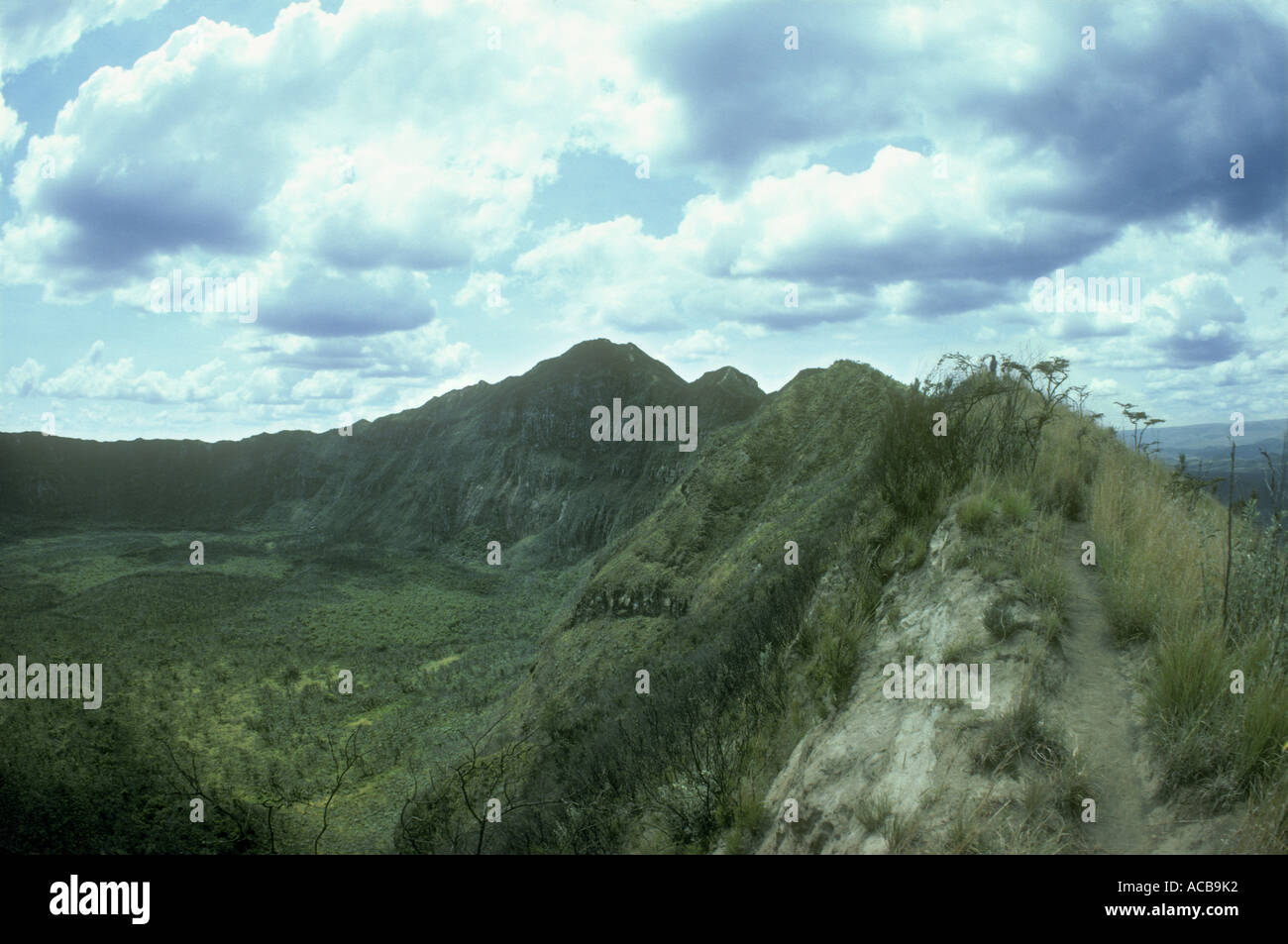 Le sommet du cratère et cratère du Mont Longonot Kenya Afrique de l'Est Banque D'Images