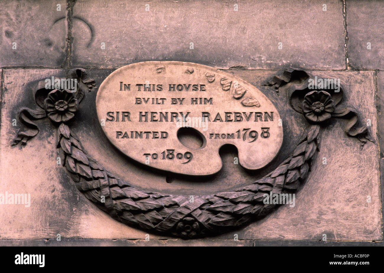 Sir Henry Raeburn, plaque de maison, Édimbourg, Écosse, Royaume-Uni, artiste artistes écossais home Banque D'Images