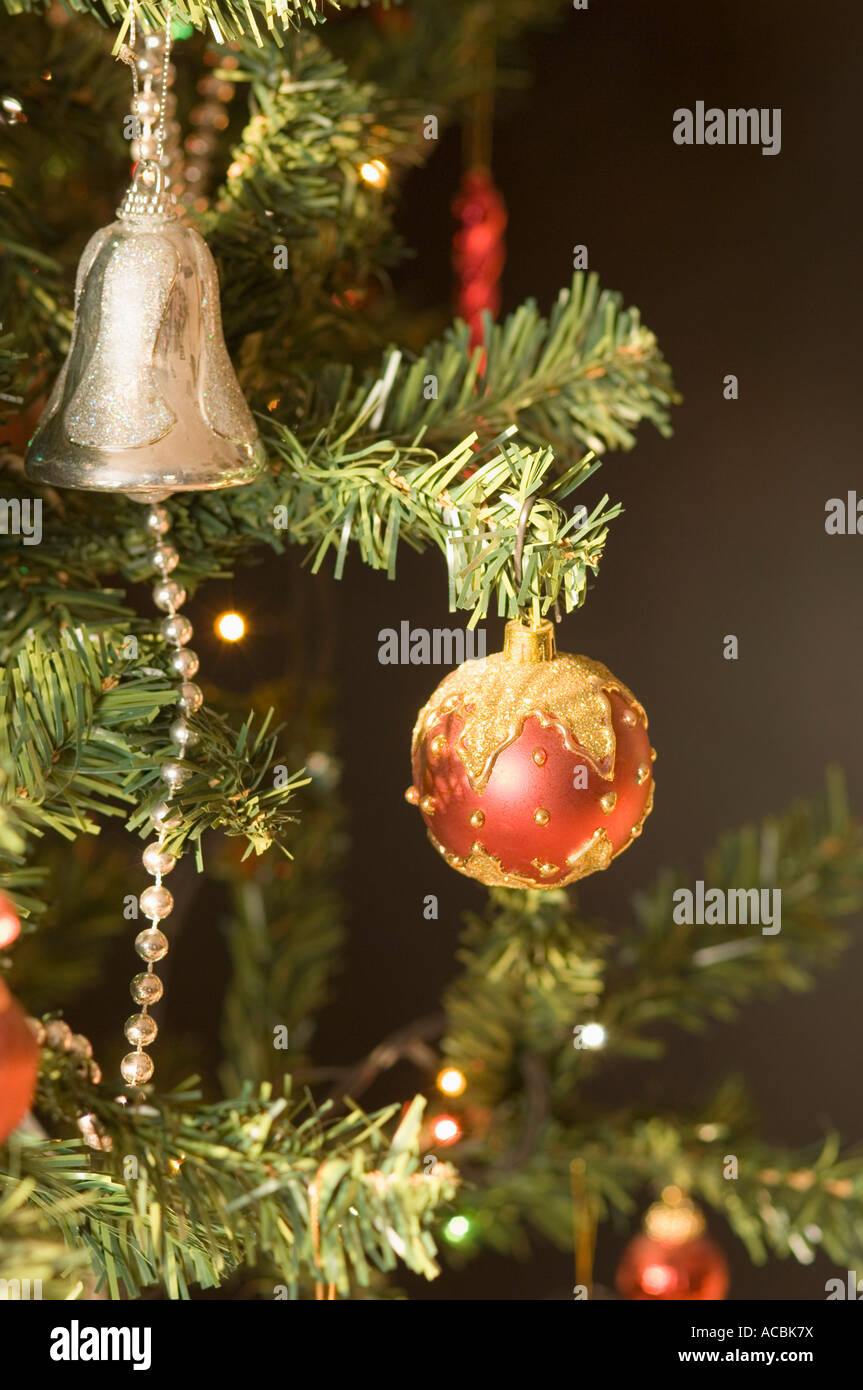 Close-up of a decorated Christmas Tree Banque D'Images