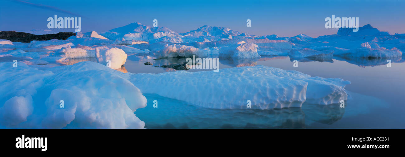 Un très froid la baie de Disko Groenland Banque D'Images