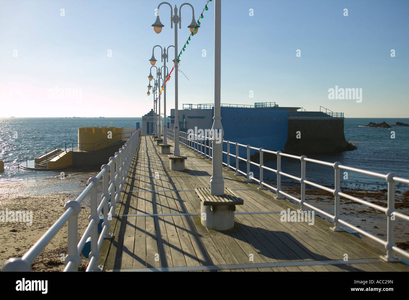 Havre des Pas piscine est une piscine extérieure située à St Helier Jersey Banque D'Images