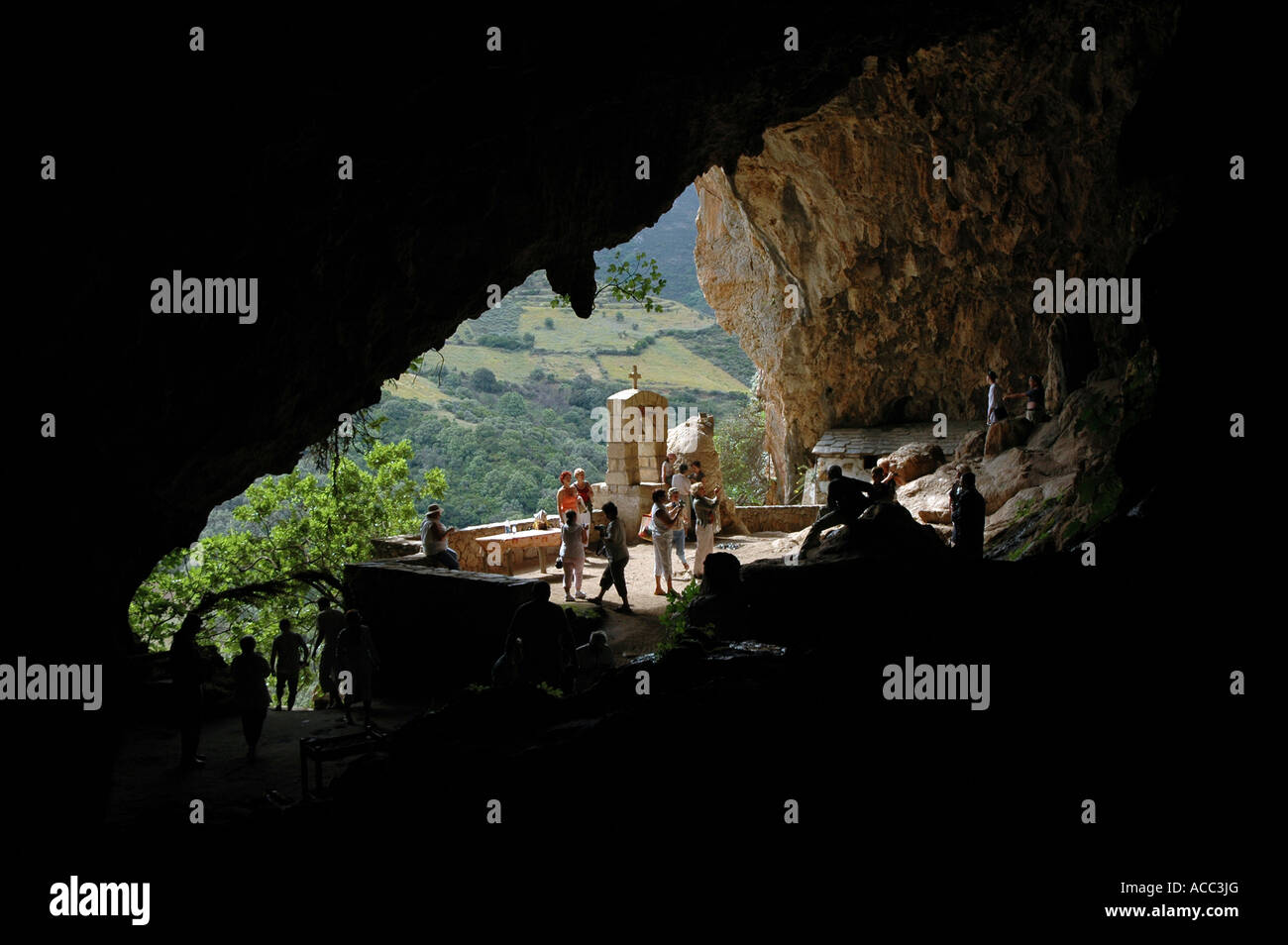 Agia Sophia caverne dans la gorge de Topolia sur l'île de Crète, Grèce Banque D'Images